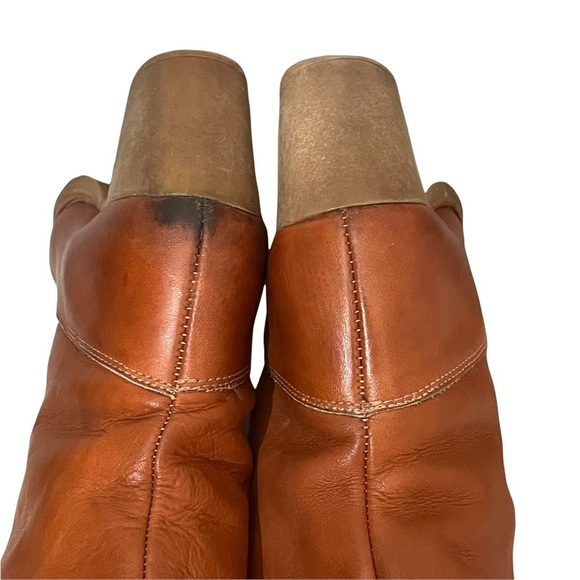 Zodiac Vintage Brown Leather Shearling Lined Heeled Boots Size 7 N (Narrow) - Picture 6 of 12